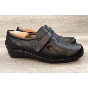 Wolky Women's Loafer Black Leather 10.5 Slip-On Casual Strap Comfort Shoes